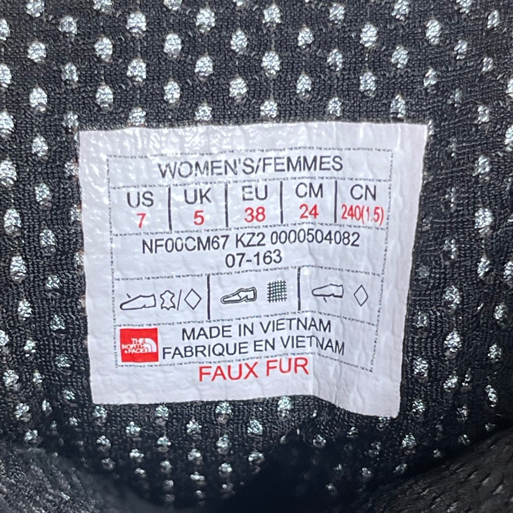 The North Face Waterproof Snow Boots Women's US 7 Black Faux Fur Lined Winter - Picture 6 of 16